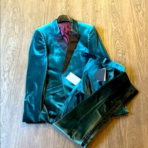 Men’s Velvet Forest Green Skinny Tuxedo
